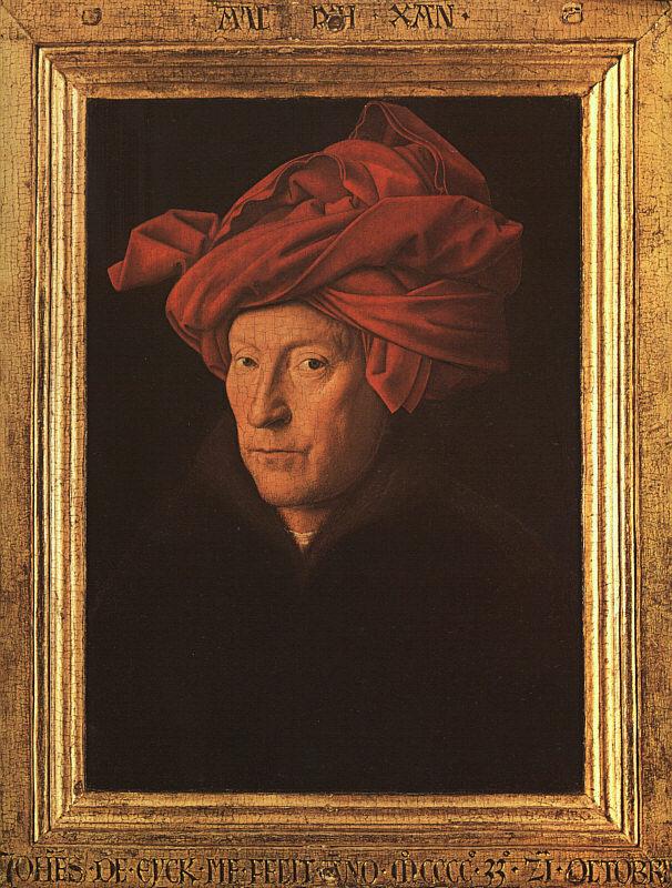 Jan Van Eyck A Man in a Turban   3 Spain oil painting art